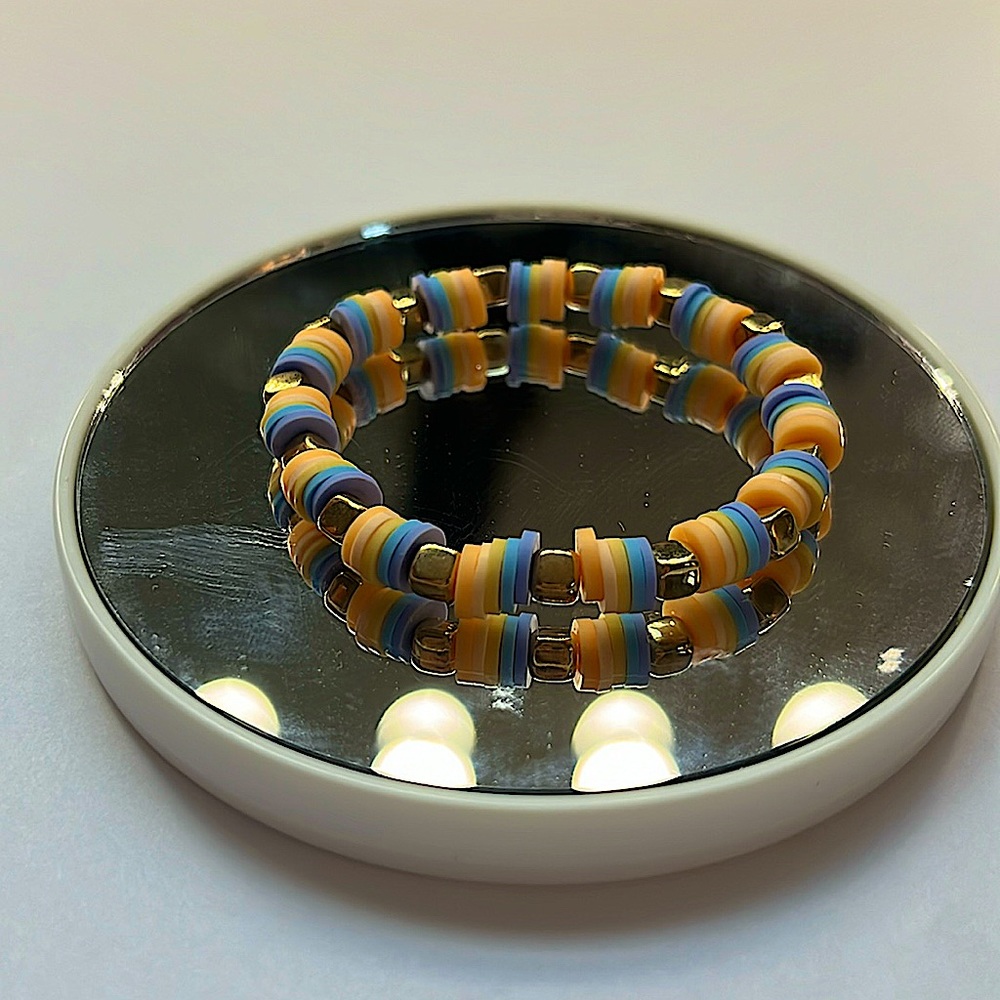 Handmade clay bead bracelet!!